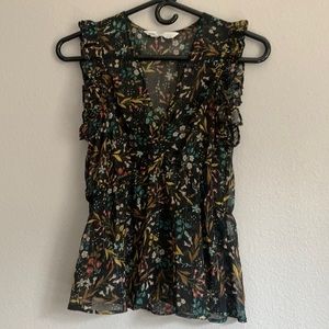 ZARA Sheer floral top
